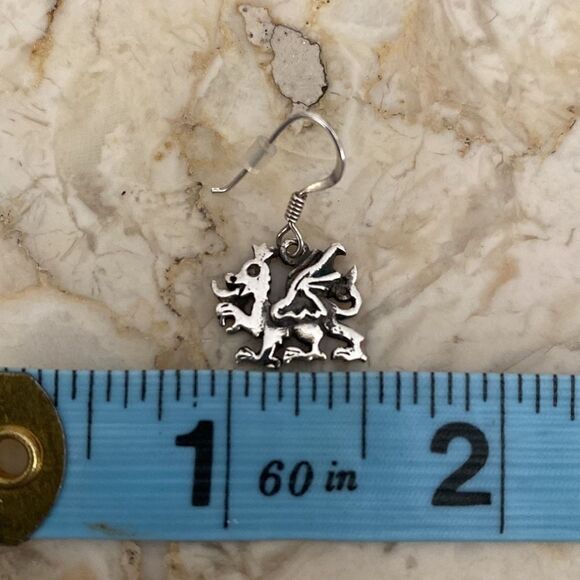 925 Sterling Silver Dragon Drop Earrings - Picture 5 of 6